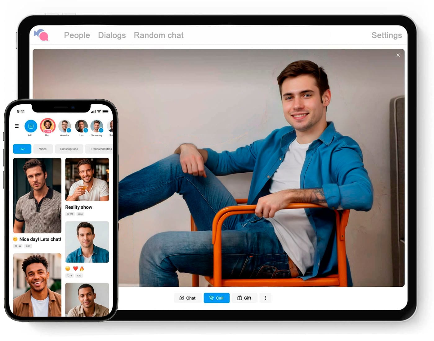 Cute man profile picture in dating app