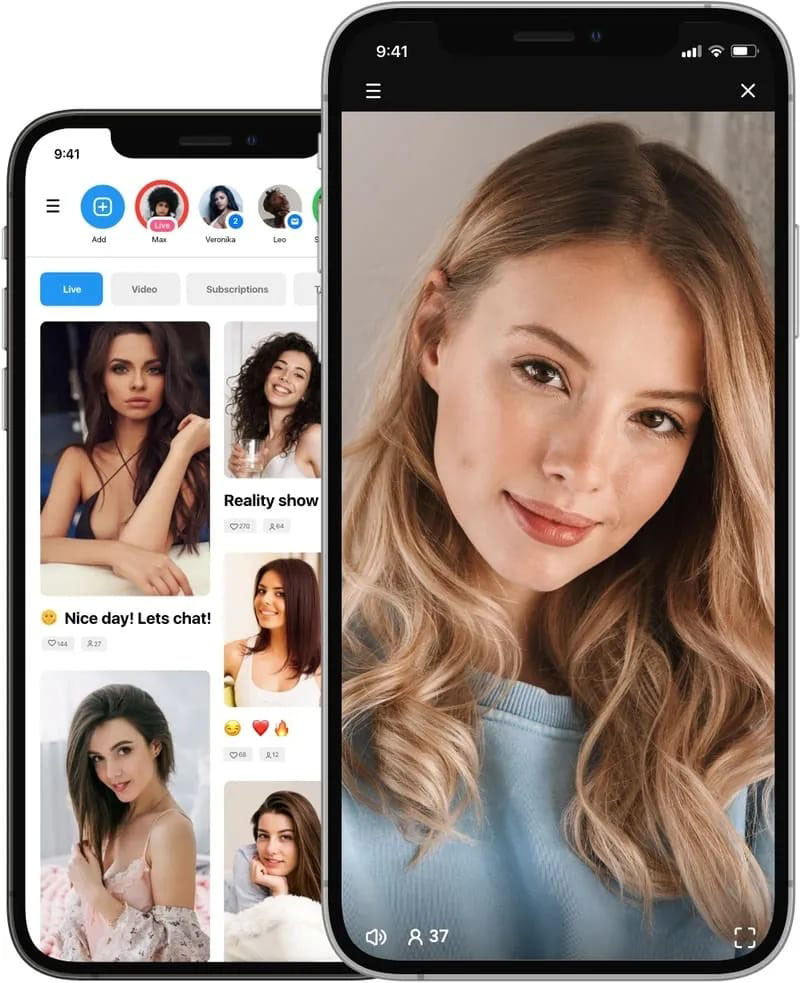 Women chatting in dating app